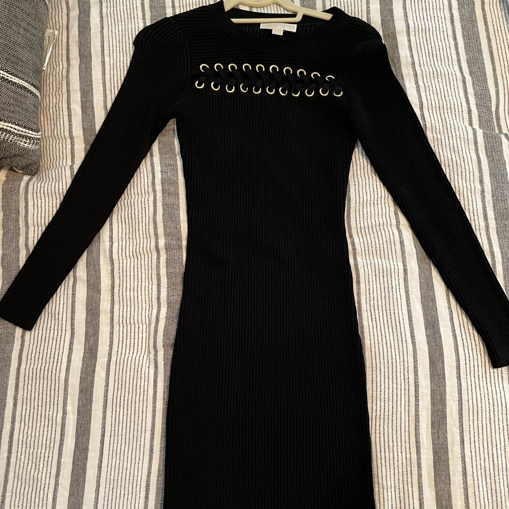 Michael Kors Black Long-sleeved Sweater dress